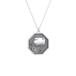 Year of the Pig Engravable Zodiac Medallion Necklace