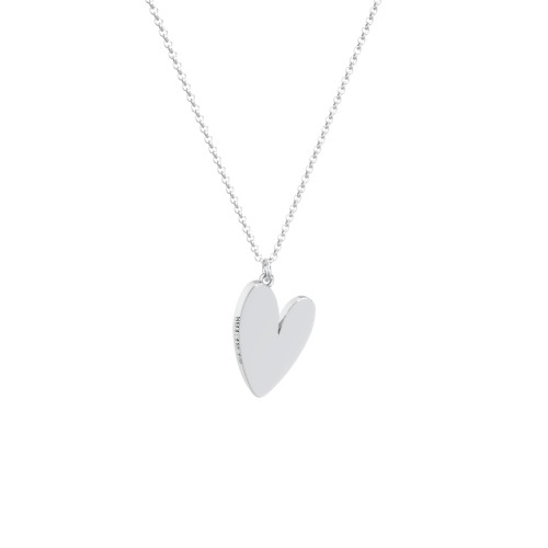 Tilted Heart with Side Engraving – Sterling Silver