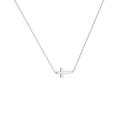 Sideways Cross Necklace in 925 Sterling Silver