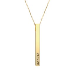 Slim 3D Bar Pendant with 1-2 Engravings