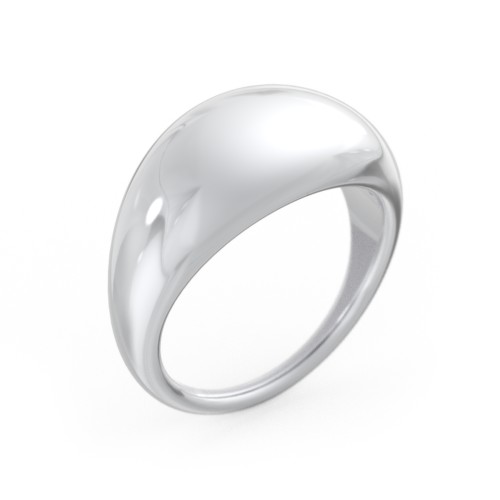 Medium-Sized Dome Statement Ring – Sterling Silver