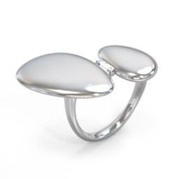 Pebble Statement Ring with Gemstone in 925 Sterling Silver with Cubic Zirconia