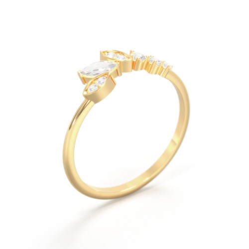 Dainty Marquise Contour Band