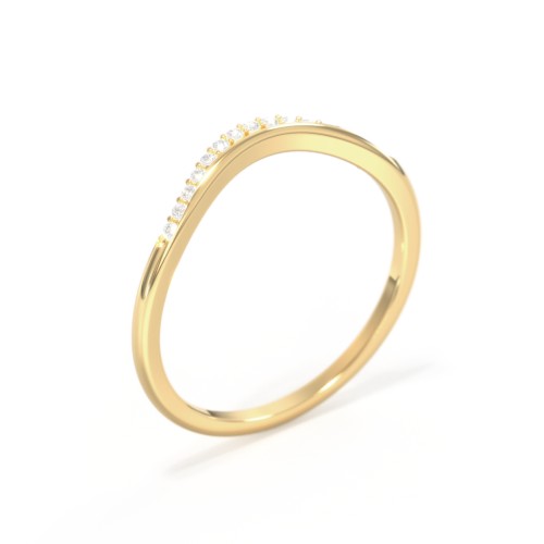 Dainty Curved Contour Band with Accents
