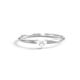Dainty Stackable Cluster Accent Ring in 925 Sterling Silver with Lab Diamond