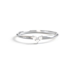 Dainty Stackable Cluster Accent Ring – Sterling Silver with Cubic Zirconia