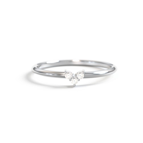 Dainty Stackable Cluster Accent Ring – Sterling Silver with Cubic Zirconia