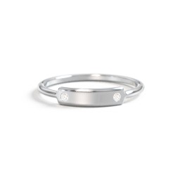 Engravable Bar Ring with Accents