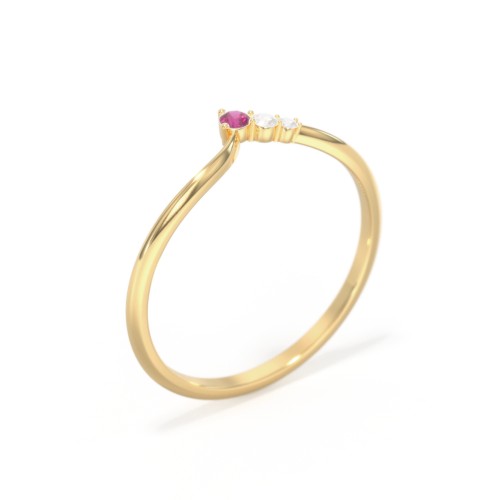 Dainty Contour Band with Graduated Accents