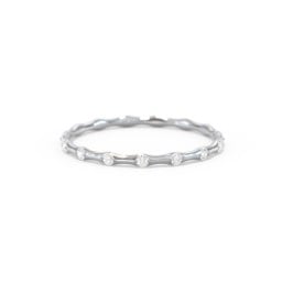 Dainty Stackable Half Eternity Ring with Bezel Set Accents