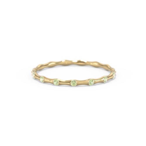 Dainty Stackable Half Eternity Ring with Bezel Set Accents