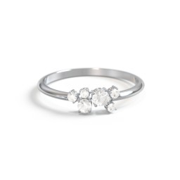 2-Stone Cluster Ring with Accent Stones