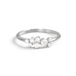 4-Stone Cluster Ring with Accent Stones