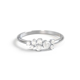 4-Stone Cluster Ring with Accent Stones