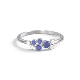 4-Stone Cluster Ring with Accent Stones