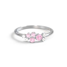 4-Stone Cluster Ring with Accent Stones