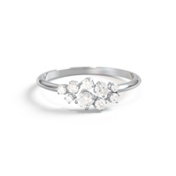 5-Stone Cluster Ring with Accent Stones