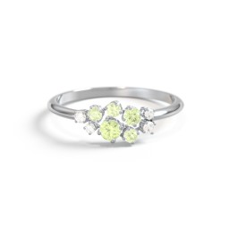 5-Stone Cluster Ring with Accent Stones