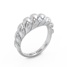 Thin Croissant Dome Ring