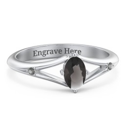 Oval Split Shank Accent Ring