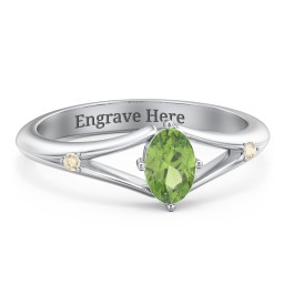 Oval Split Shank Accent Ring