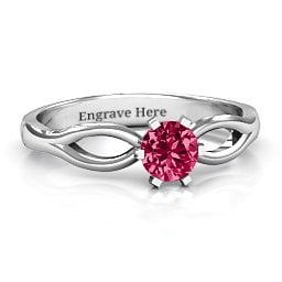 Round Solitaire Figure 8 Shank Ring