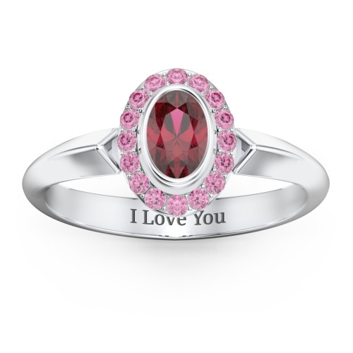 "Royal" Bezel Set Oval Cluster Ring