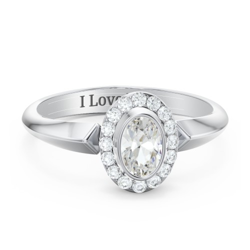 "Royal" Bezel Set Oval Cluster Ring
