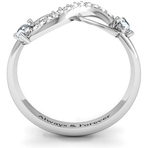 Double Stone Infinity Accent Ring