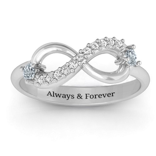 Double Stone Infinity Accent Ring