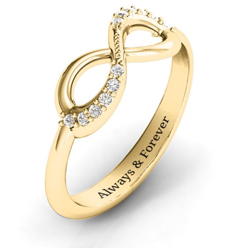 Infinity Accent Ring – 10K Yellow Gold with White Premium Zirconia