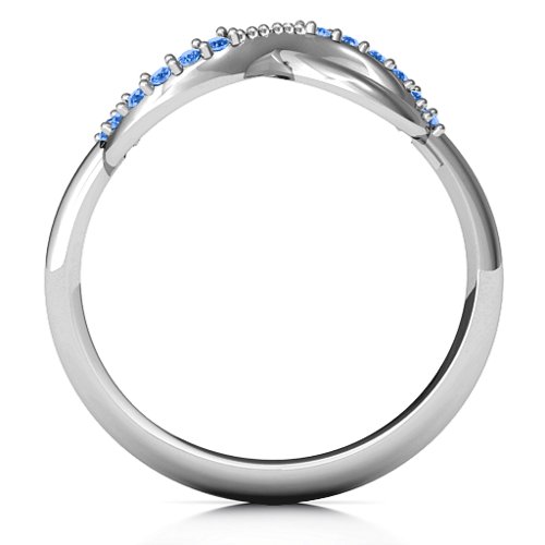 Infinity Accent Ring – Sterling Silver with Fancy Blue Premium Zirconia