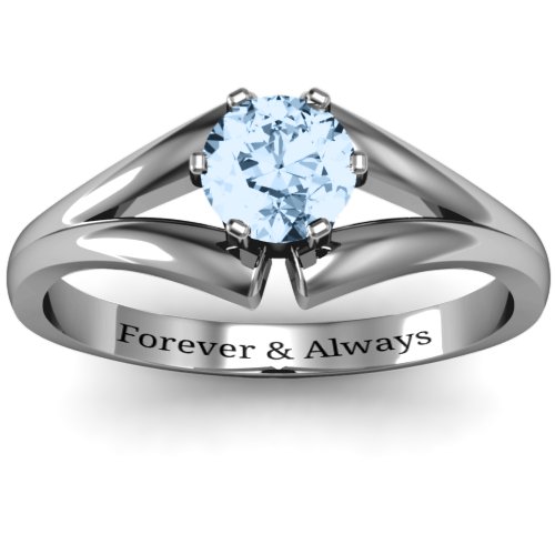 Solitaire Split Shank Ring