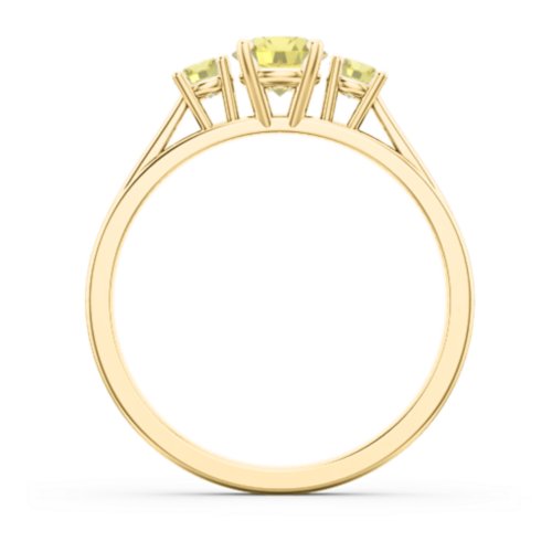Three Stone Eternity Ring – 18K Gold Plated Silver with Citrine