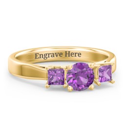 Three Stone Eternity with Princess Accents Ring