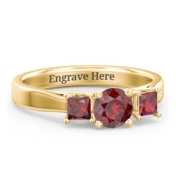 Three Stone Eternity with Princess Accents Ring