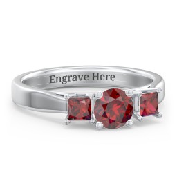 Three Stone Eternity with Princess Accents Ring
