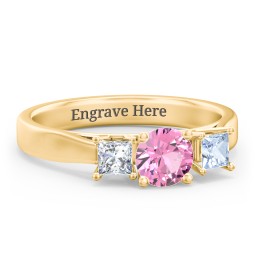 Three Stone Eternity with Princess Accents Ring