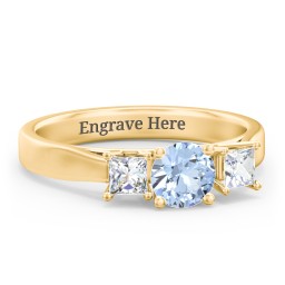 Three Stone Eternity with Princess Accents Ring