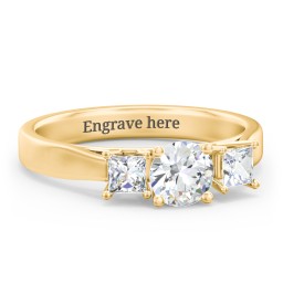 Three Stone Eternity with Princess Accents Ring