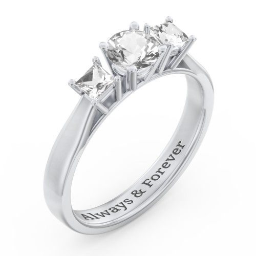 Three Stone Eternity with Princess Accents Ring