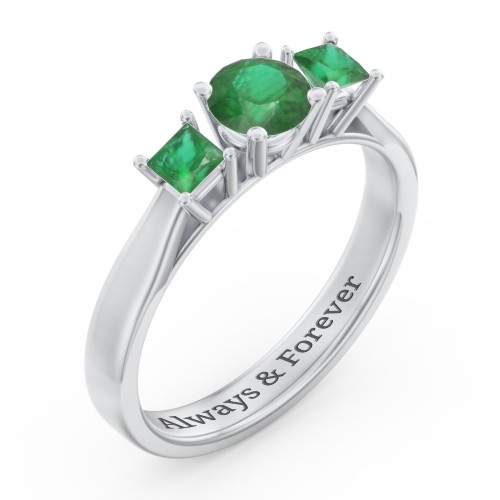 Three Stone Eternity with Princess Accents Ring