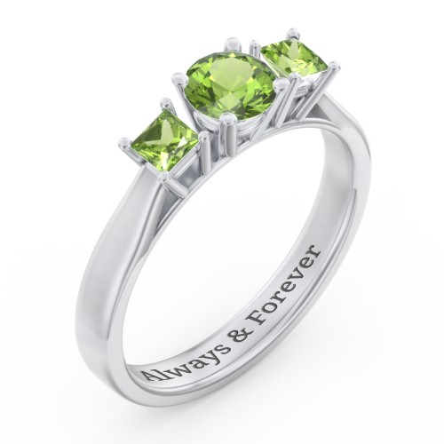 Three Stone Eternity with Princess Accents Ring