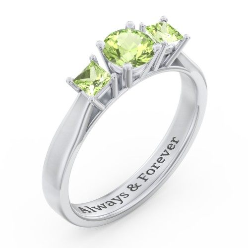 Three Stone Eternity with Princess Accents Ring