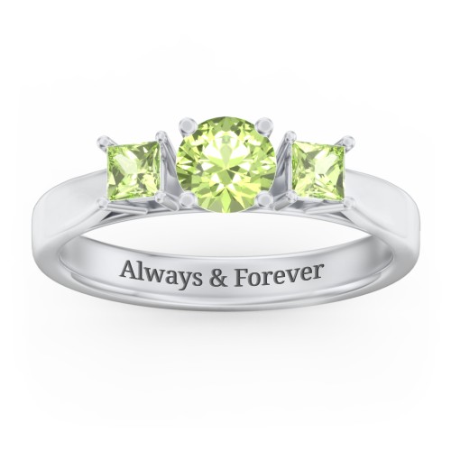 Three Stone Eternity with Princess Accents Ring