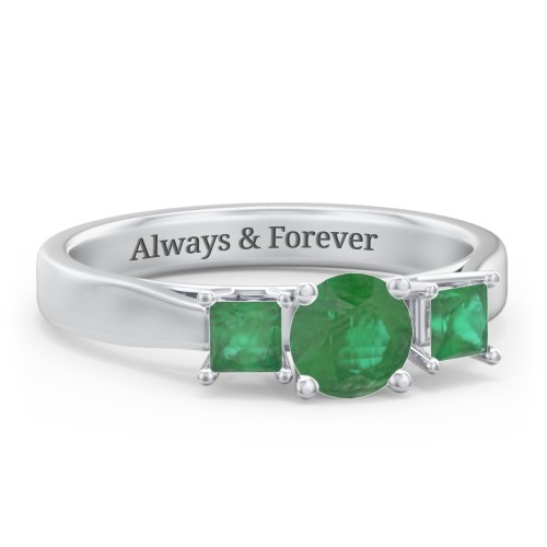 Three Stone Eternity with Princess Accents Ring