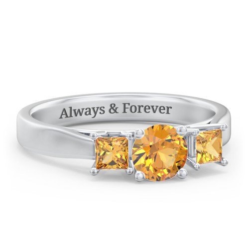 Three Stone Eternity with Princess Accents Ring