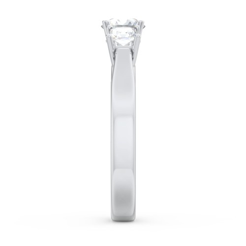 Three Stone Eternity with Princess Accents Ring – Sterling Silver with Diamond