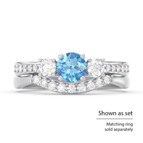 Three Stone Eternity Ring with Twin Accent Rows