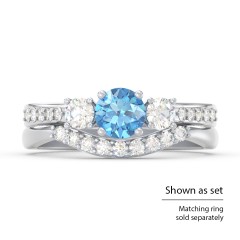 Three Stone Eternity Ring with Twin Accent Rows